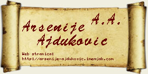 Arsenije Ajduković vizit kartica